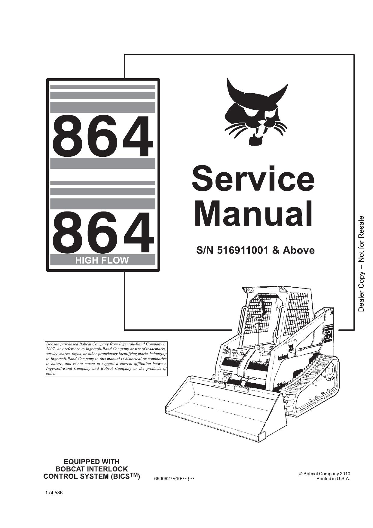 864 Loader Service Manual Bobcat 2
